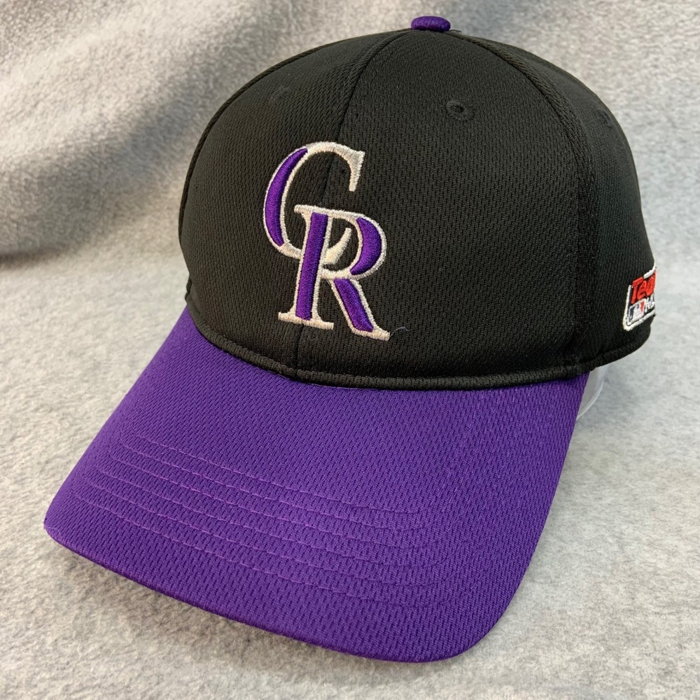 Colorado Rockies Logo Mens Black Purple OC Sports MLB Baseball Hat OSFM 3812